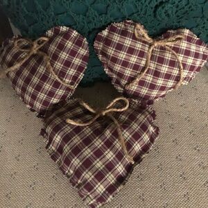 Handcrafted Primitive Fabric Hearts
